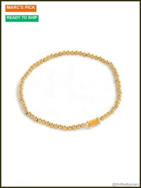 Mint & Lily Gold Plated Beaded Birthstone Bracelet 7in Stretch